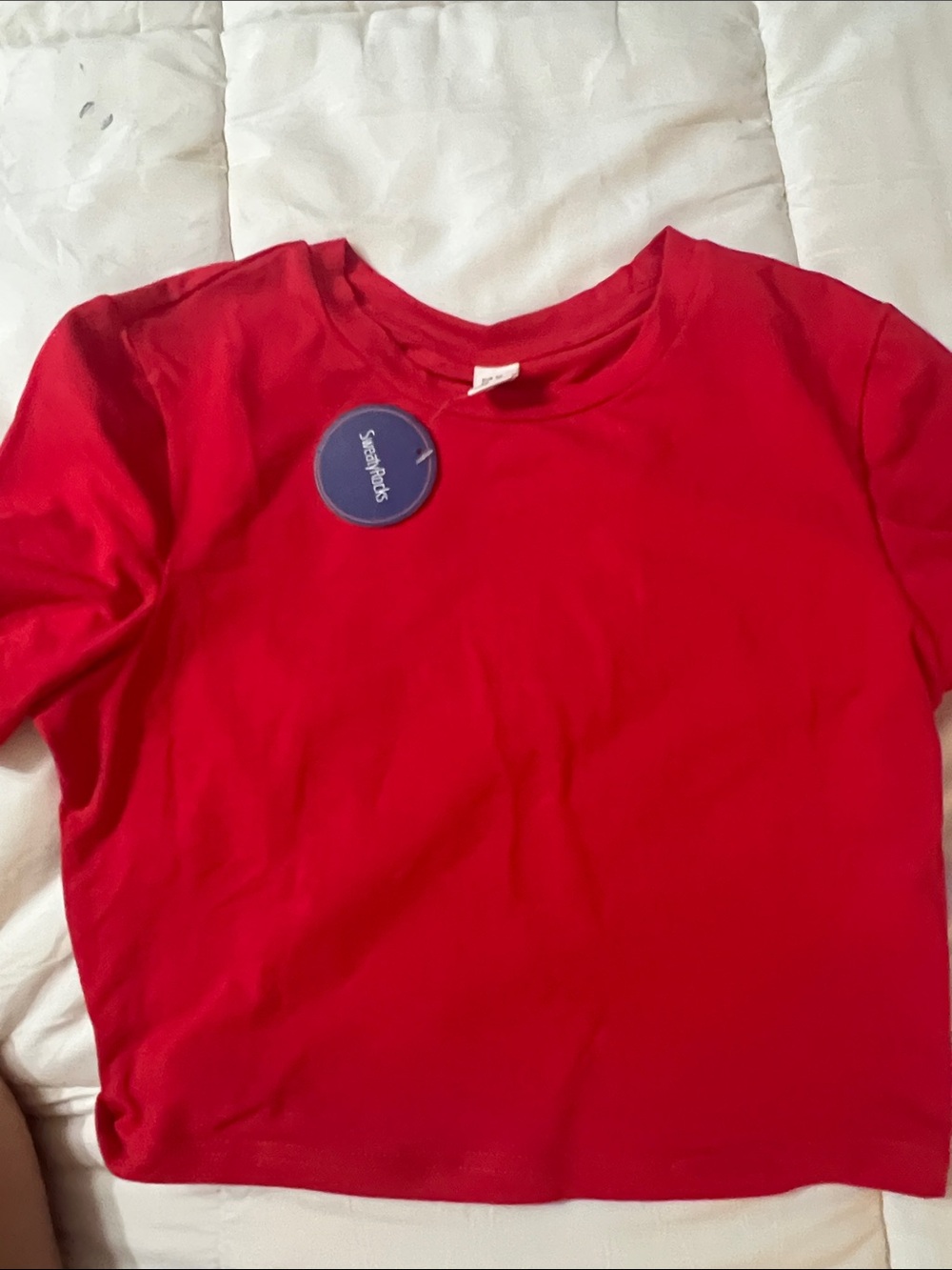 Sweaty rocks Essential Red Crewneck Crop Top -